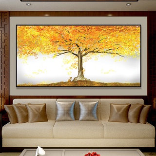 Autumn Fallen Leaves Posters Yellow Tree Canvas Paintings Landscape Art Picture On The Wall Home Decoration Cuadros For Bedroom #3