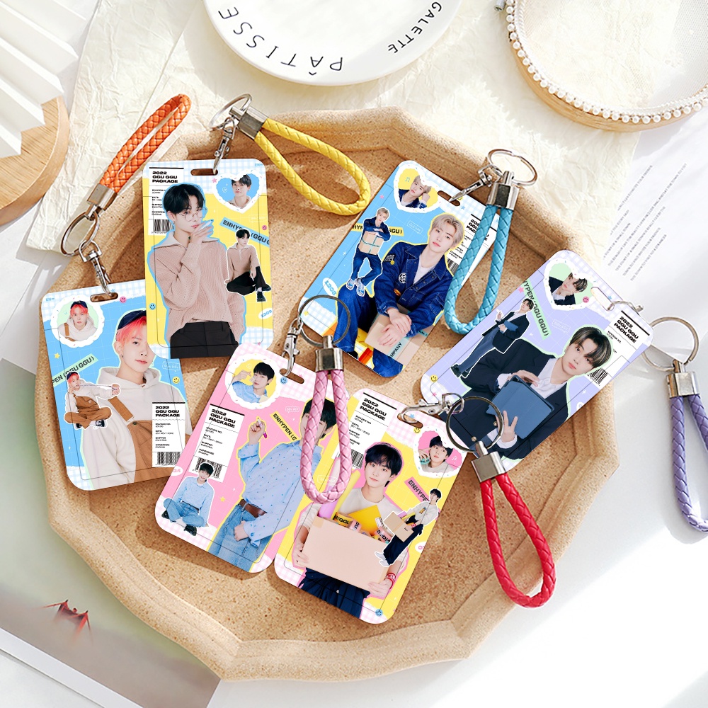 KPOP ENHYPEN GGU GGU Business Card Holder Cute Push-pull slide Card