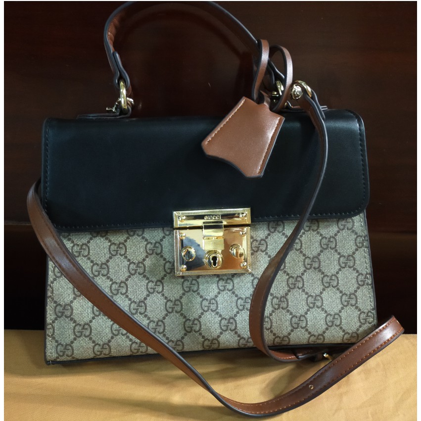 Gucci bag padlock satchel top handle logo bag sling bag cross body bag SALE  hand bag | Shopee Philippines