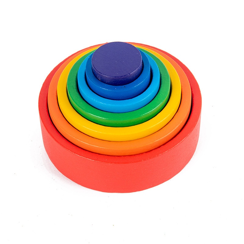Bridge Semicircle Rainbow Building Blocks Villain Set Kids Wood Baby