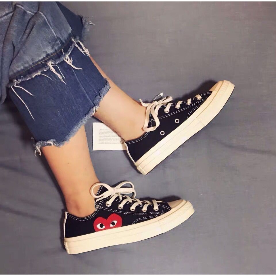 cdg converse womens black