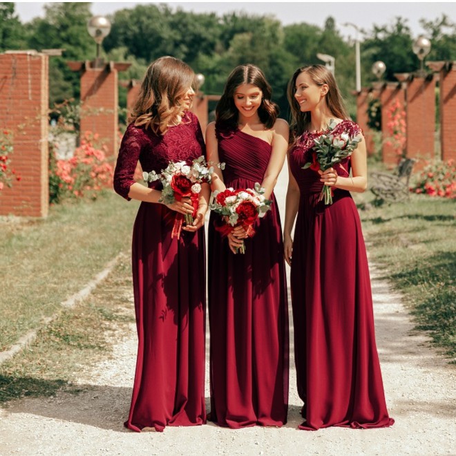 pretty long red dresses