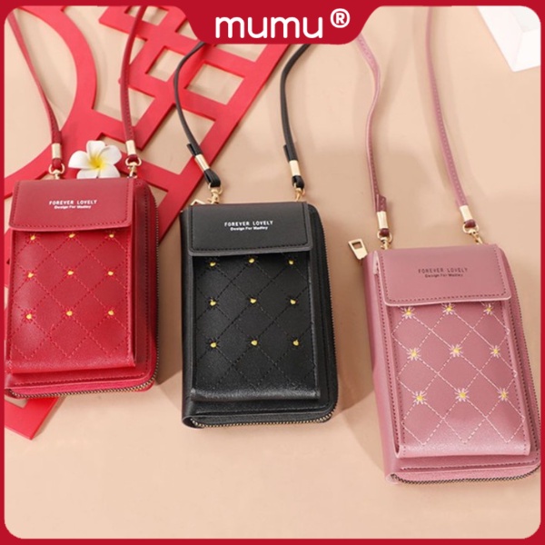 Mumu 1014 Fashon Ladies Phone Wallets Leather Sling Bag With Wallet 