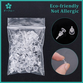 50pcs 3mm Invisible Plastic Earrings Clear Anti-Allergy Plastic Stem Ear Stud Earring Accessories