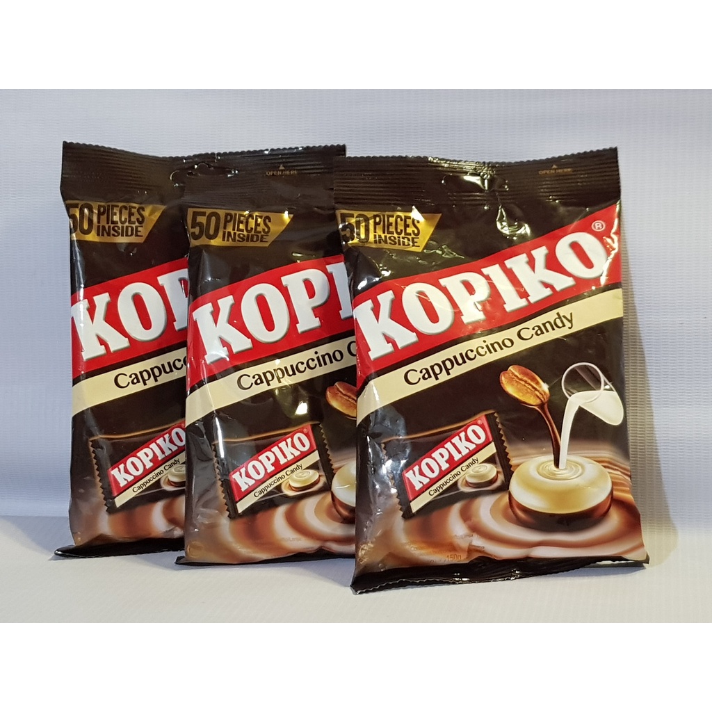 Kopiko CAPPUCCINO CANDY (pack of 3 x 150 grams) 50 pieces inside per