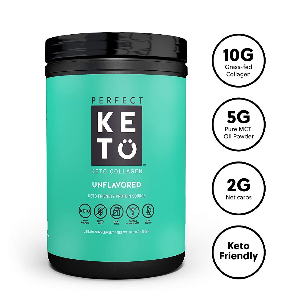 Perfect Keto Unflavored Protein Powder Keto Collagen Peptides (300g