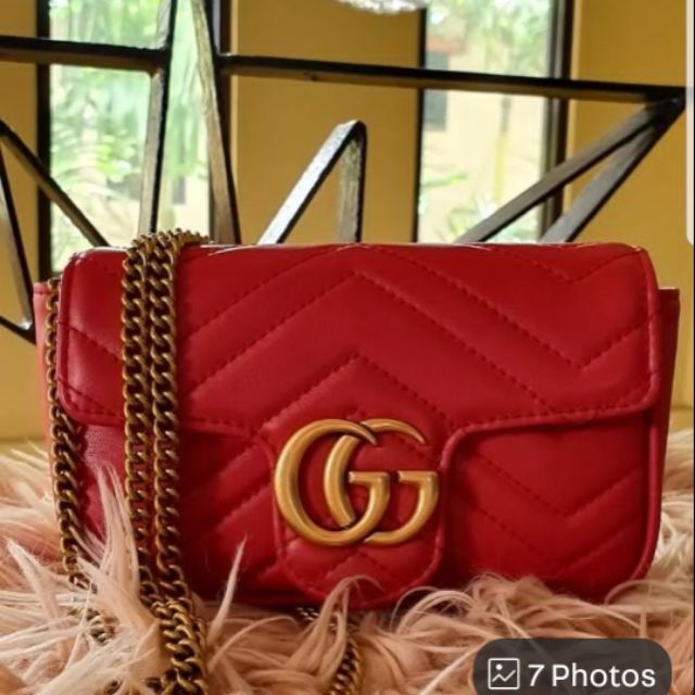 gucci red small sling bag