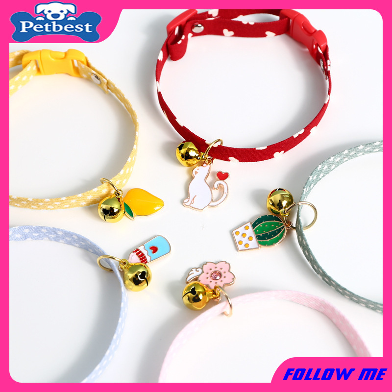PetBest〓★Mango Cactus Egg Yolk Cat Collar with Bell Necklace Dog Collar
