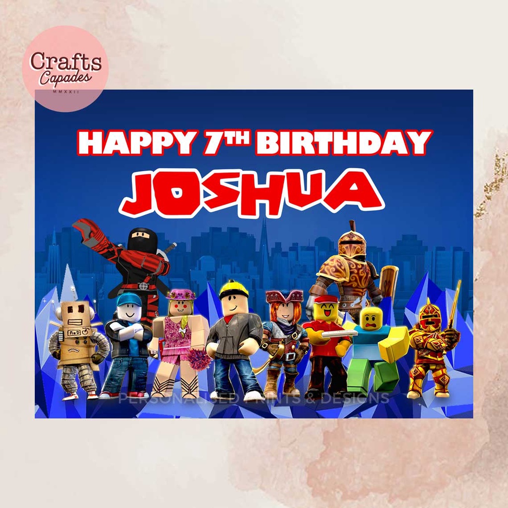 Personalized birthday tarpaulin roblox games backdrops banners