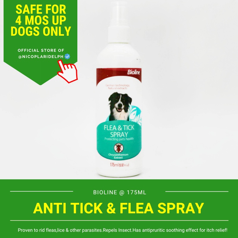 Bioline Anti Tick and Flea Spray to Repel Ticks, Fleas and Lice and