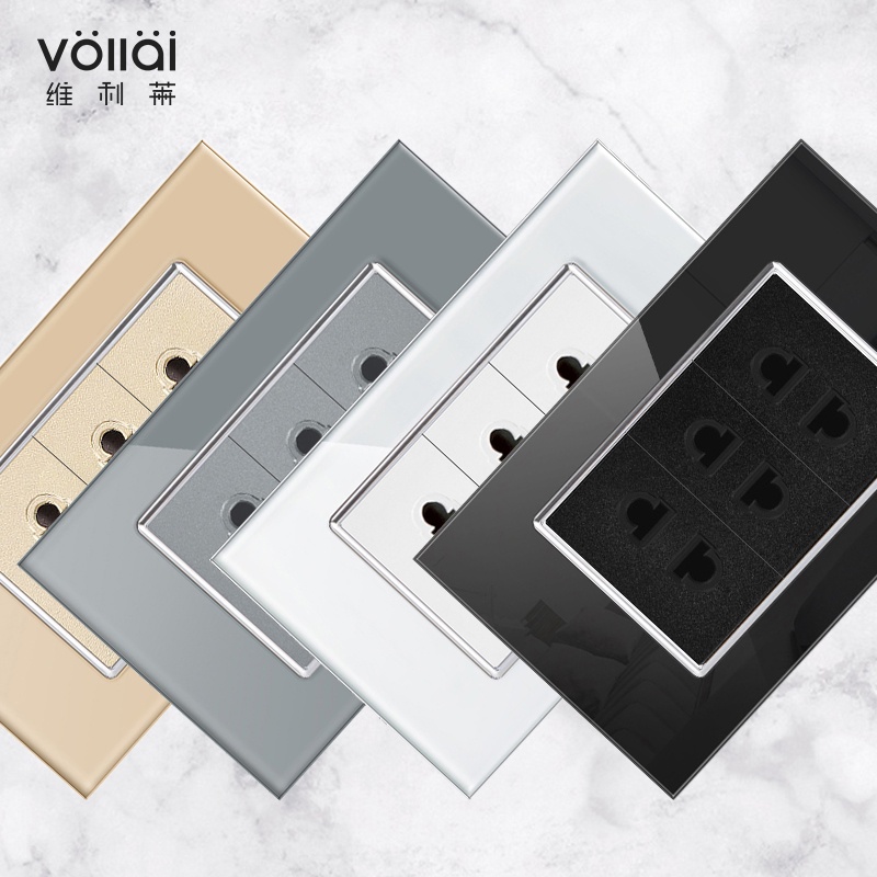 Vollai 15amp outlet socket for wall 2/3 Gang universal Multiple