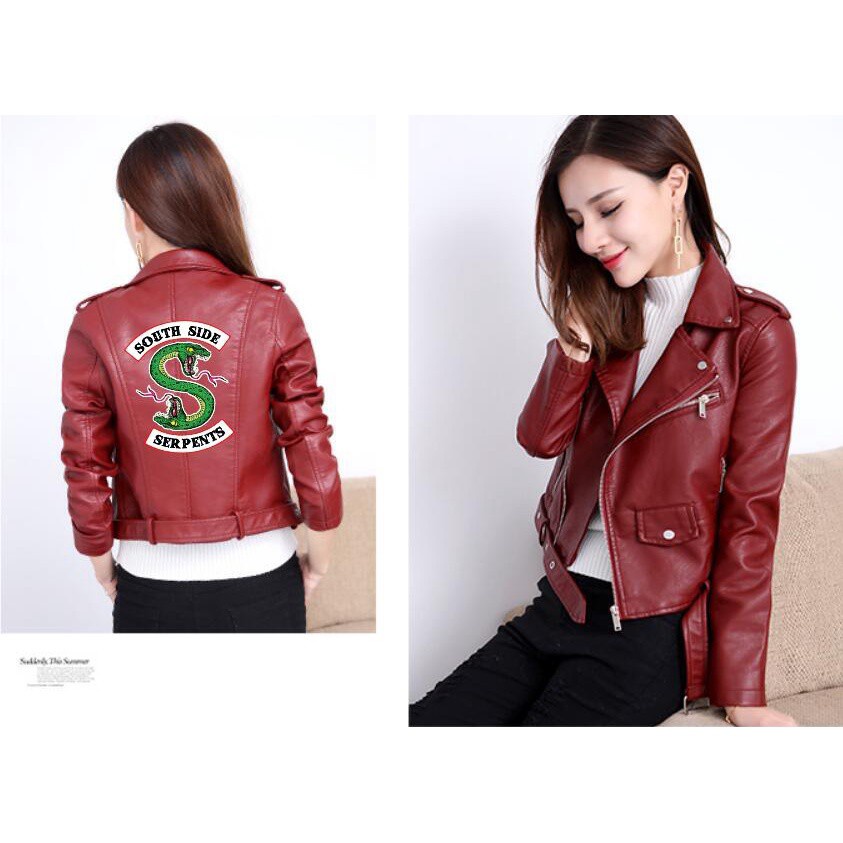 FCWJHNTSL Riverdale Women PU Jacket Giacca da Moto Giacca Corta Sintetica Southside Serpents 