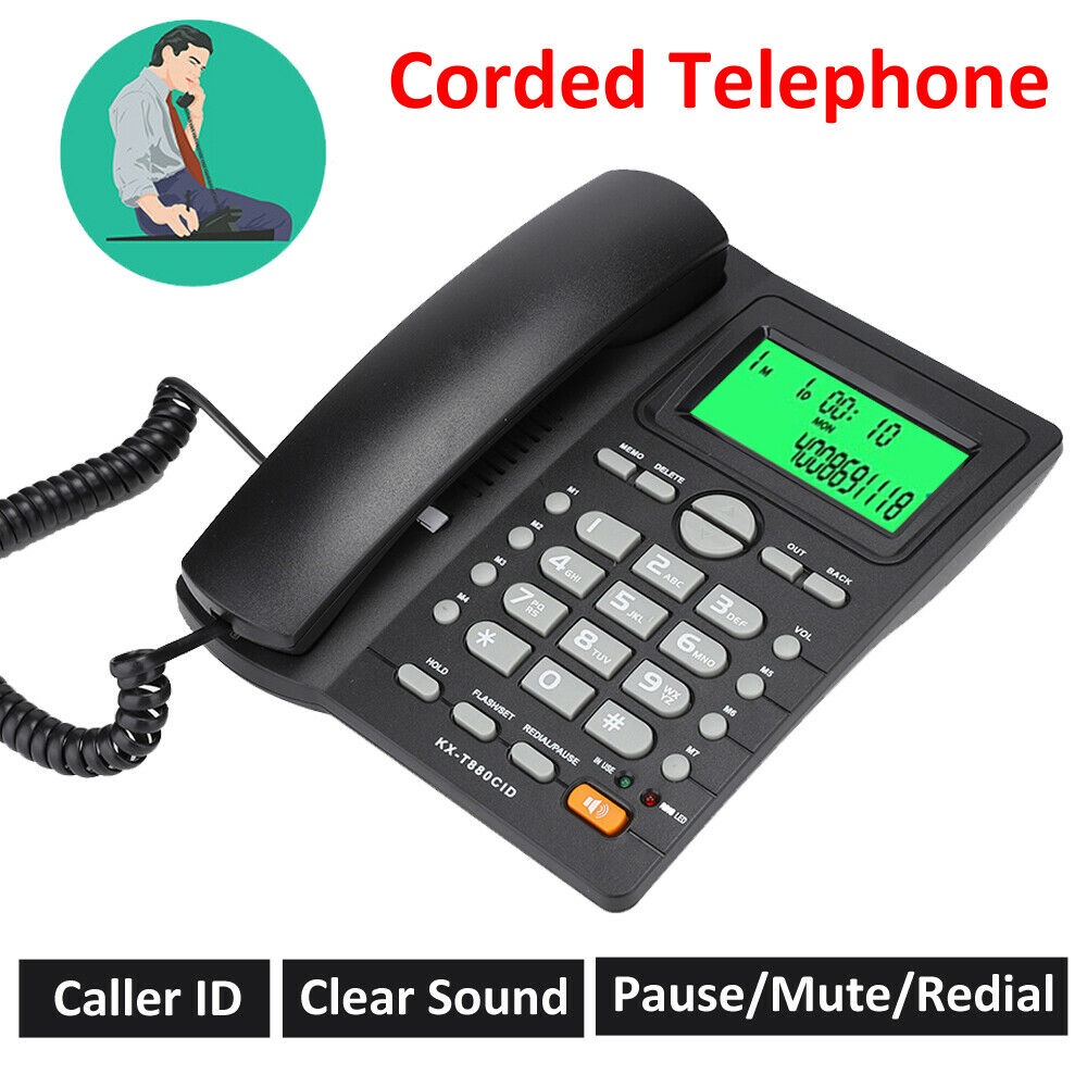Corded Telephone Landline Desktop Home Office Hotel Phone Caller ID