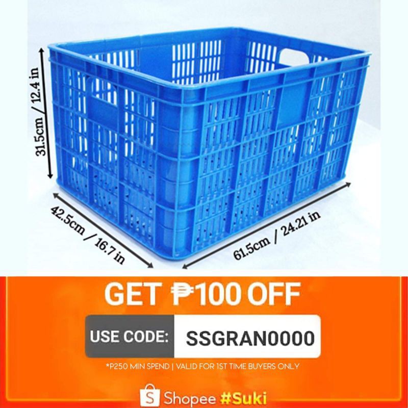 Crates JUMBO (24in x 16in x 12in) / Heavy Duty Storage Box Shopee