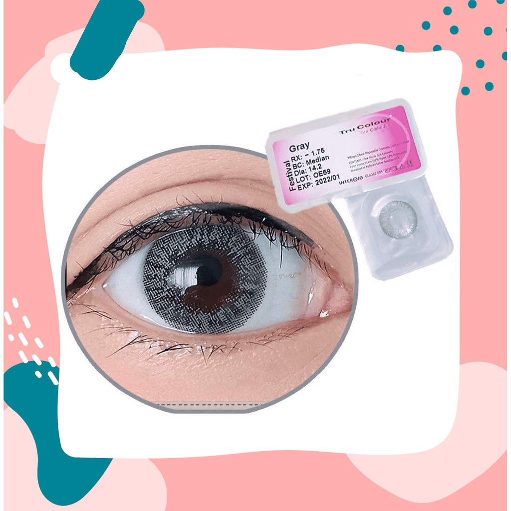 NO grade to 4.75 GRAY TRUCOLOUR Graded Contact lens