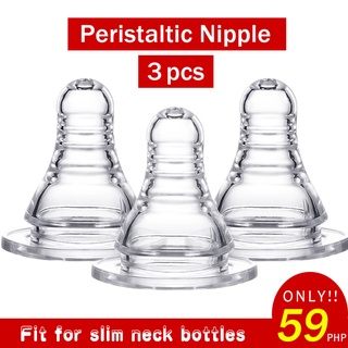Baby Bottle Peristaltic Nipple Replacement for Pigeon Slim Neck Bottle Soft Teats Pacifier 3pc/Box