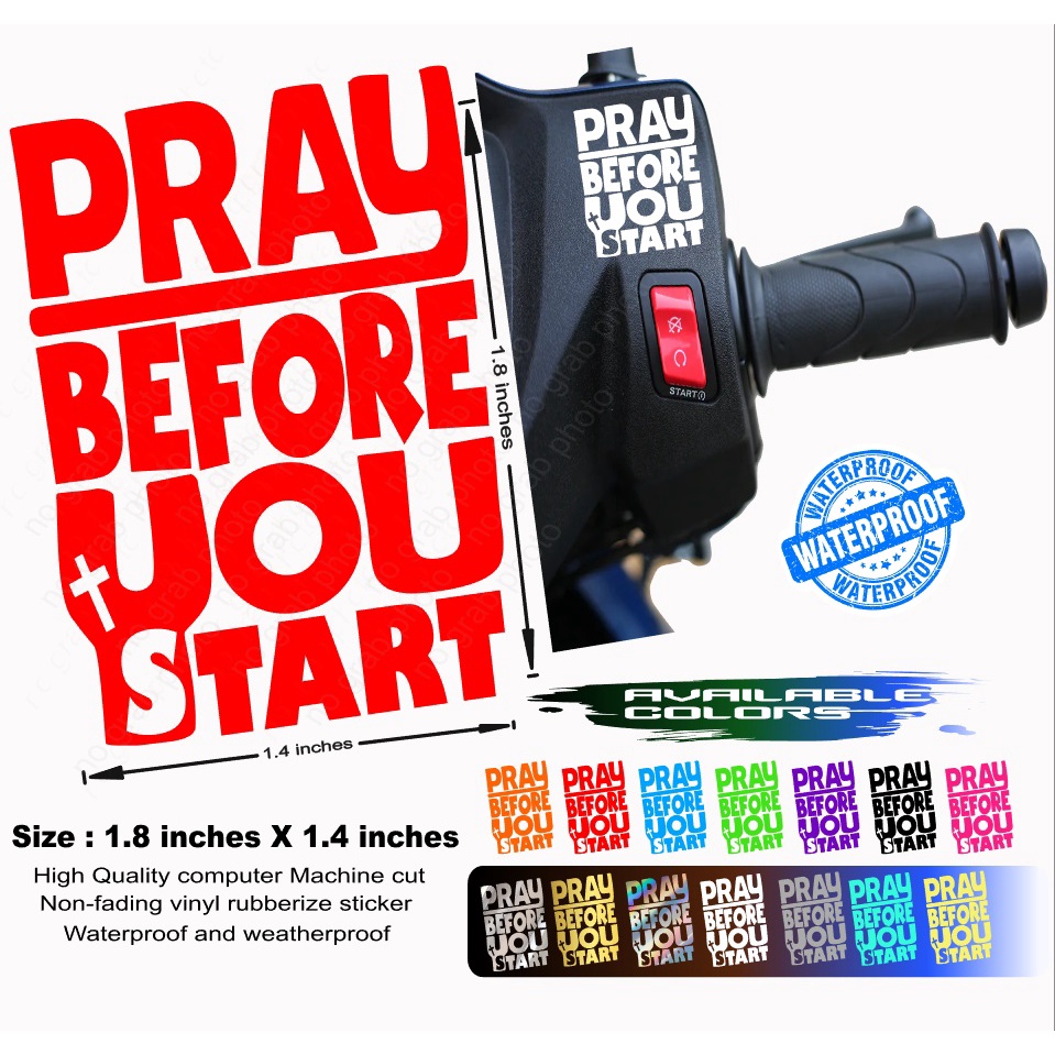 Pray before you start motor sticker | Shopee Philippines