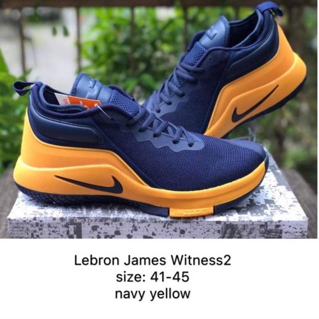 lebron james shoes blue and yellow