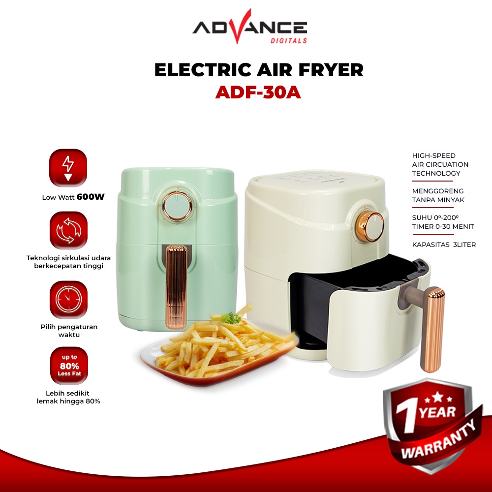 Advance Air fryer ADF30A 3Liter 600 Watts Electric fryer Saves No Oil