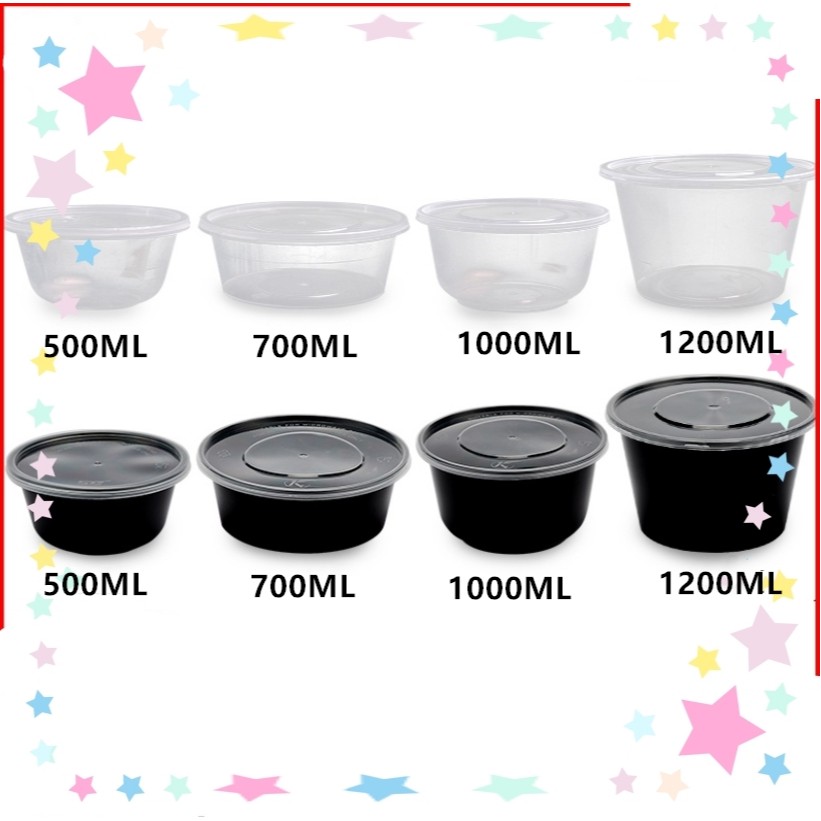 Microwaveable Round Food Box Takeaway box Containers Reusable Food ...