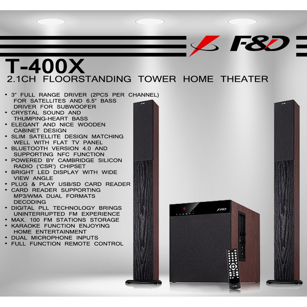 f&d home theater t400x