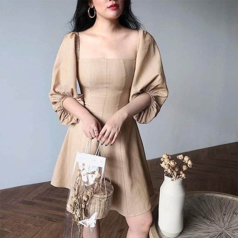 baao Kailyn Sqaure Neck Modern Filipiniana 3/4 Sleeves Sexy Casual / Formal  Mini Dress ₱218