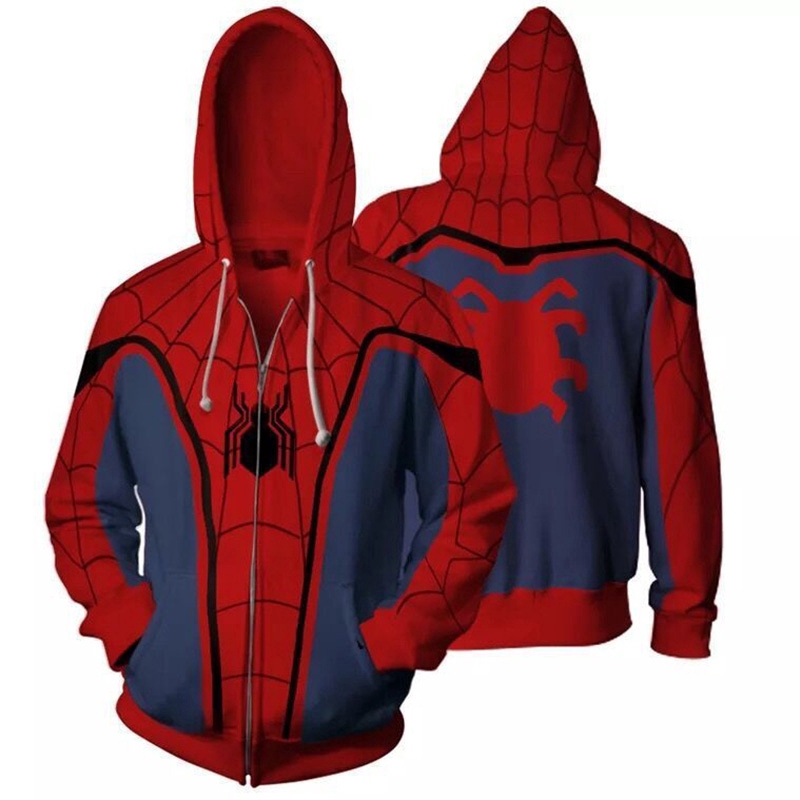 spider man zip up hoodie