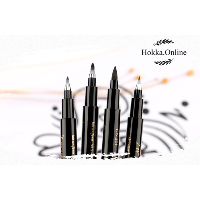 HOKKA Refillable Caligraphy Pen 4 Sizes Of Bristle Mini Small