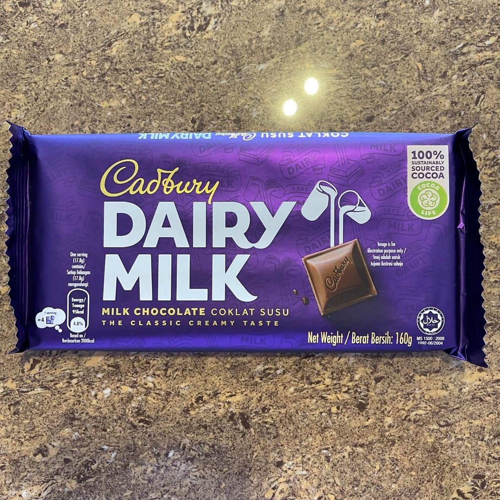 Cadbury Dairy Milk Chocolate, 160g | Shopee Philippines