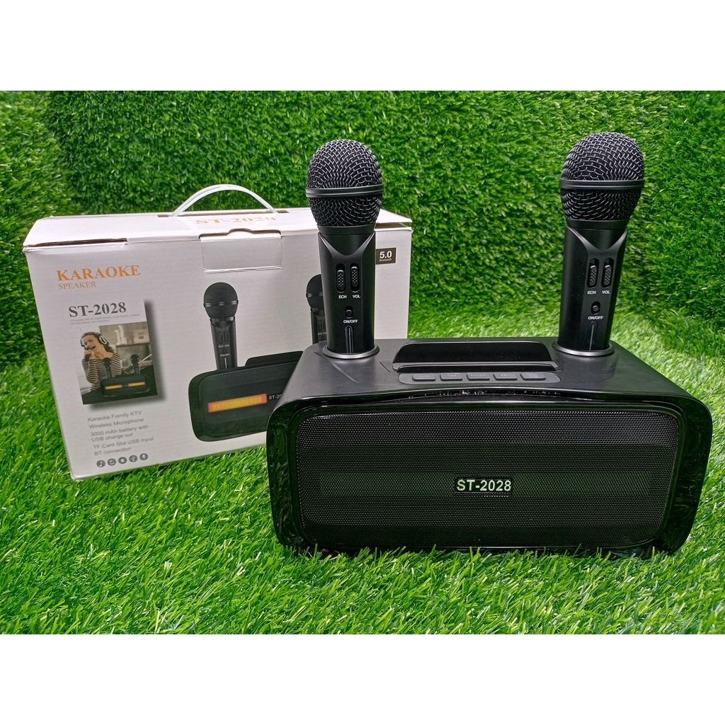 ST2028 MINI KARAOKE SPEAKER Portable Bluetooth Speaker Dual Microphone