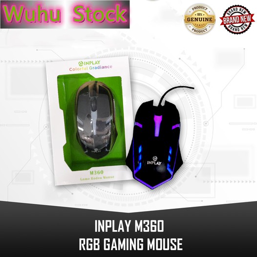 INPLAY M360 COLORFUL GRADIANCE GAME RODEO MOUSE With RGB Lighting