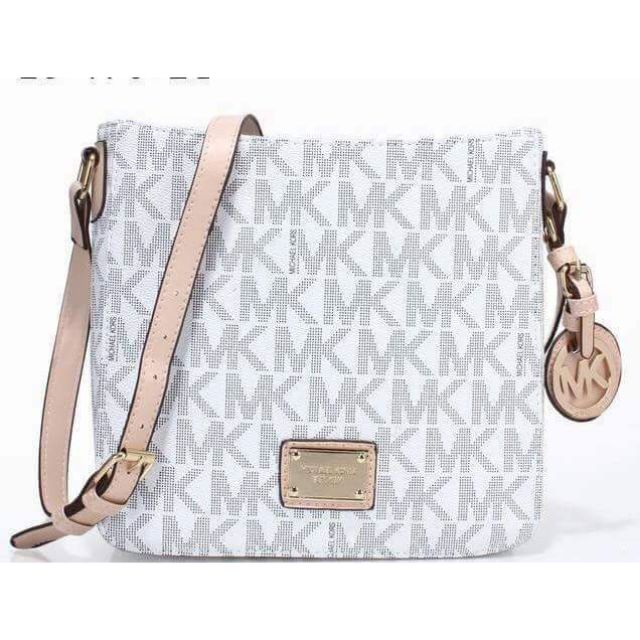 mk sling bag white