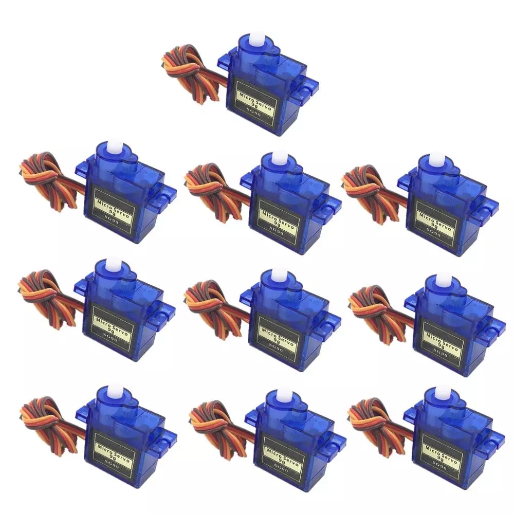 Lot De 10 Servos SG90 9g Mini Pour Modélisme - RC Hélico, Avion, Voiture, Robot, 4.8V-6V