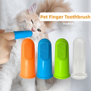 Pet Toothbrush Transparent Silicone Finger Toothbrush For Dog Cat Pet Soft Toothbrush Teeth Cleaning