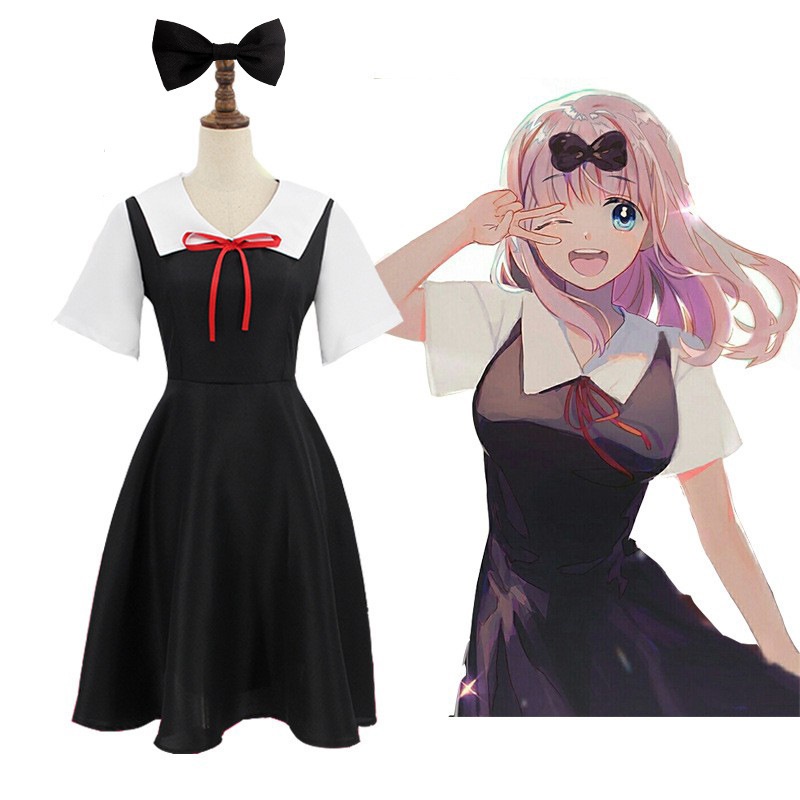 Cod Love Is War Shinomiya Kaguya Fujiwara Chika Cosplay Costume Uniform Dress Tie Bow Stockings Wig Hair Full Set Shopee Philippines