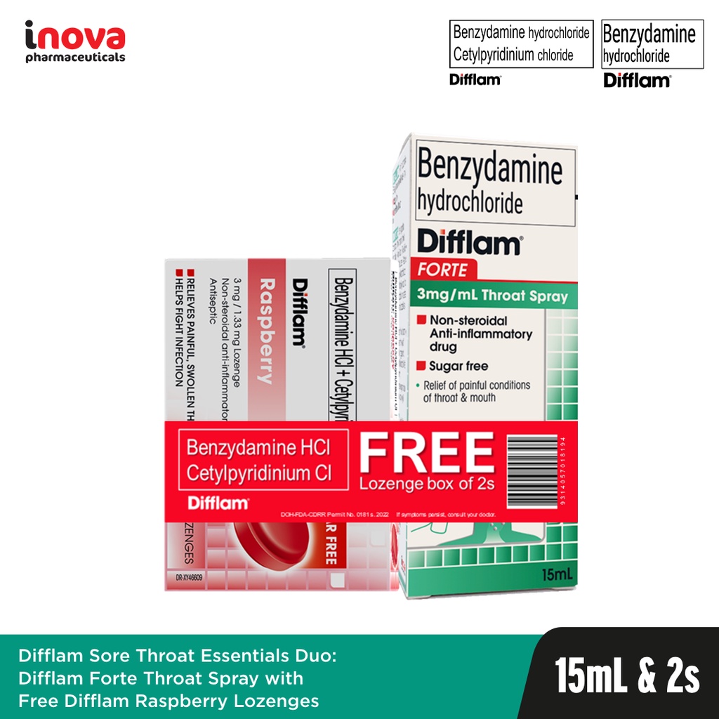 Difflam Sore Throat Essentials Duo Difflam Forte Throat Spray w/ Free