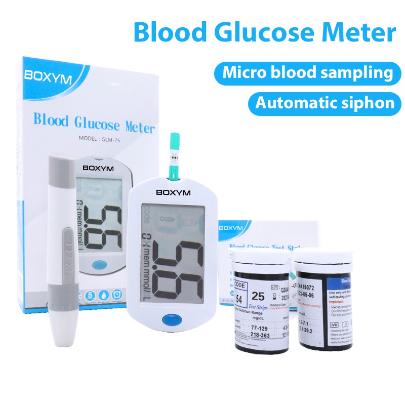 blood sugar tester setBoxym Sugar Test Kit Original Glucose Meter Complete Set Sugar Test