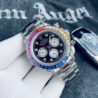 Rolex Rainbow Daytona Series Classic Three-Eyed Six-Needle Design Tower Fully Automatic Mechanical Movement: Mineral Imitation Wear-Resistant Scratch-Resistant Crystal Mirror Diameter: #3