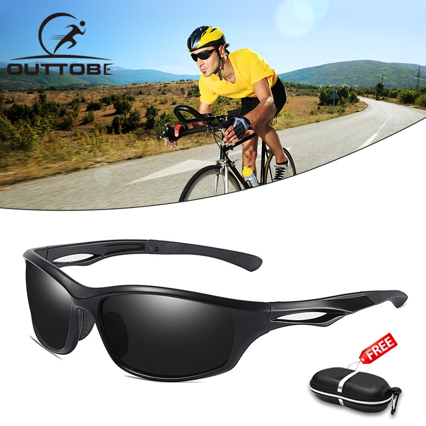 for Driving Outdoor Activities Running Sunglasses for Men Polarised Cycling Sunglasses with UV400 Protection TAC Sports Sunglasses PC Frames 