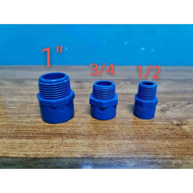 Pvc Blue Mta Male Adaptor 1 2 3 4 And 1 Shopee Philippines