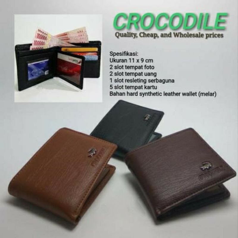 PRIA Men's Crocodile Wallet | Crocodile Men's Short Wallet | Crocodile Men's Short Wallet