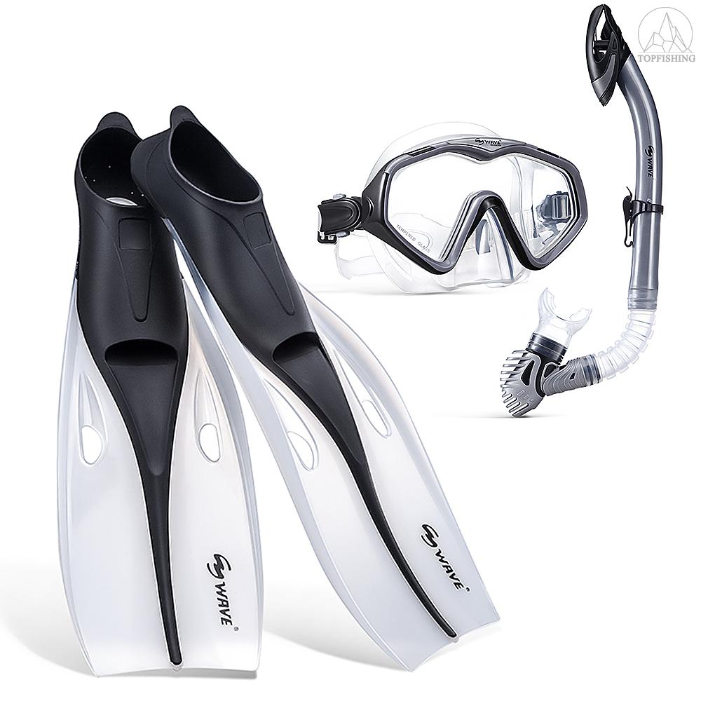 Snorkeling Set Wide View Diving Mask Snorkeling Flippers Dry Snorkel