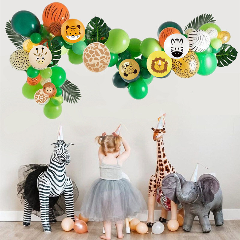 73pcs] Jungle Safari Balloon Garland for Forest Animal Birthday Party  Decorations Favors Supplies | Shopee Philippines