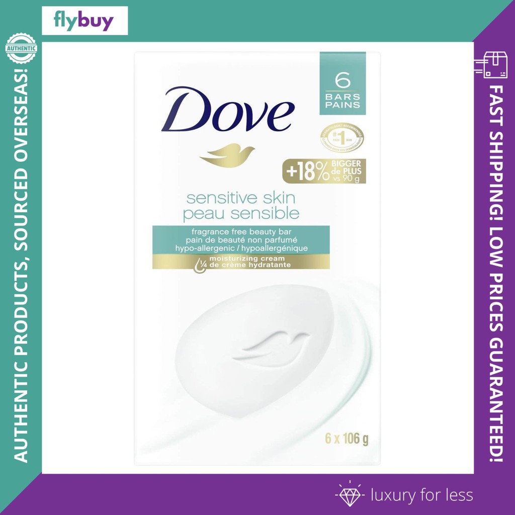 Dove Beauty Bar Soap for Sensitive Skin Care (Sold per Bar, 106g