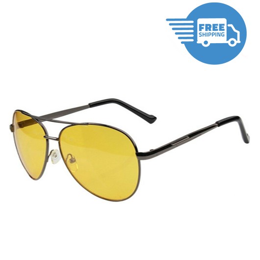 night driving vision anti glare yellow lens glasses