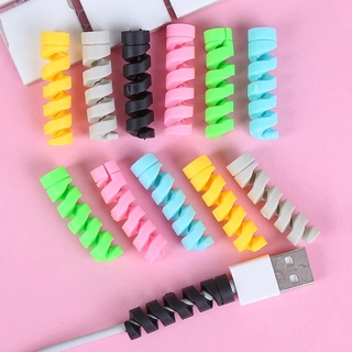 Premium Colorful Candy Flexible Silicone Spiral Cable Winder Protector