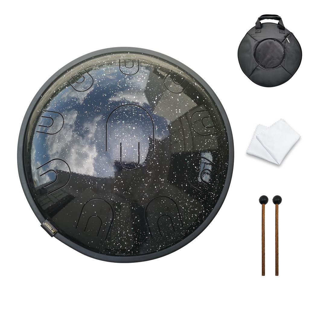AS TEMAN hue drum steel drum,Starry steel Tongue Drum,16 inch 10 Notes Steel Drums Percussion