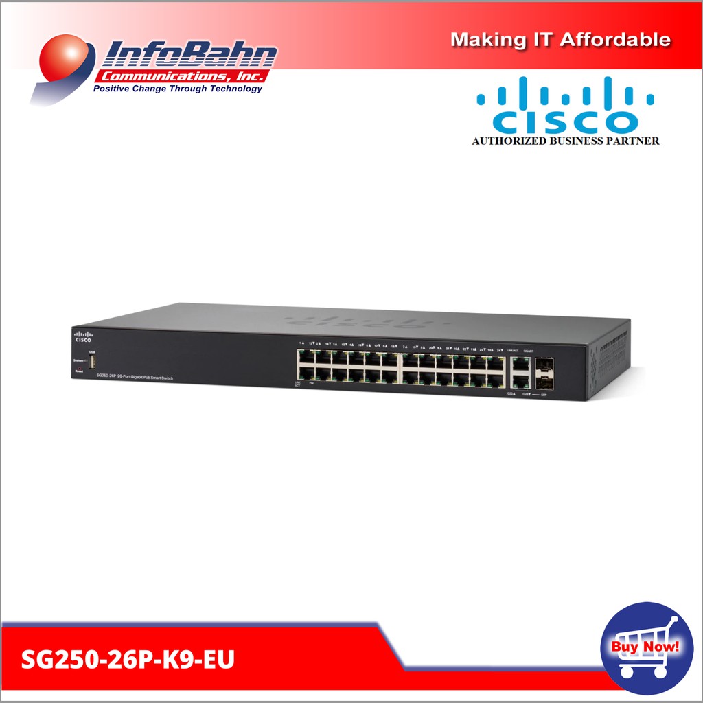 Cisco Sg250 26p 26 Port Gigabit Poe Switch Sg250 26p K9 Eu I Infobahn Shopee Philippines