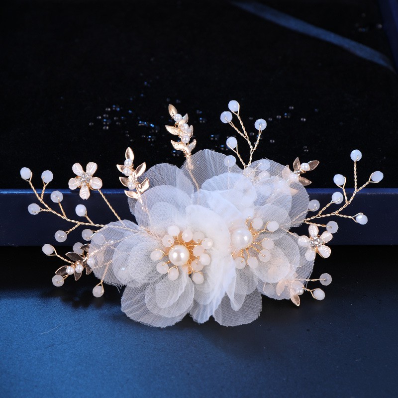 white flower hair clip