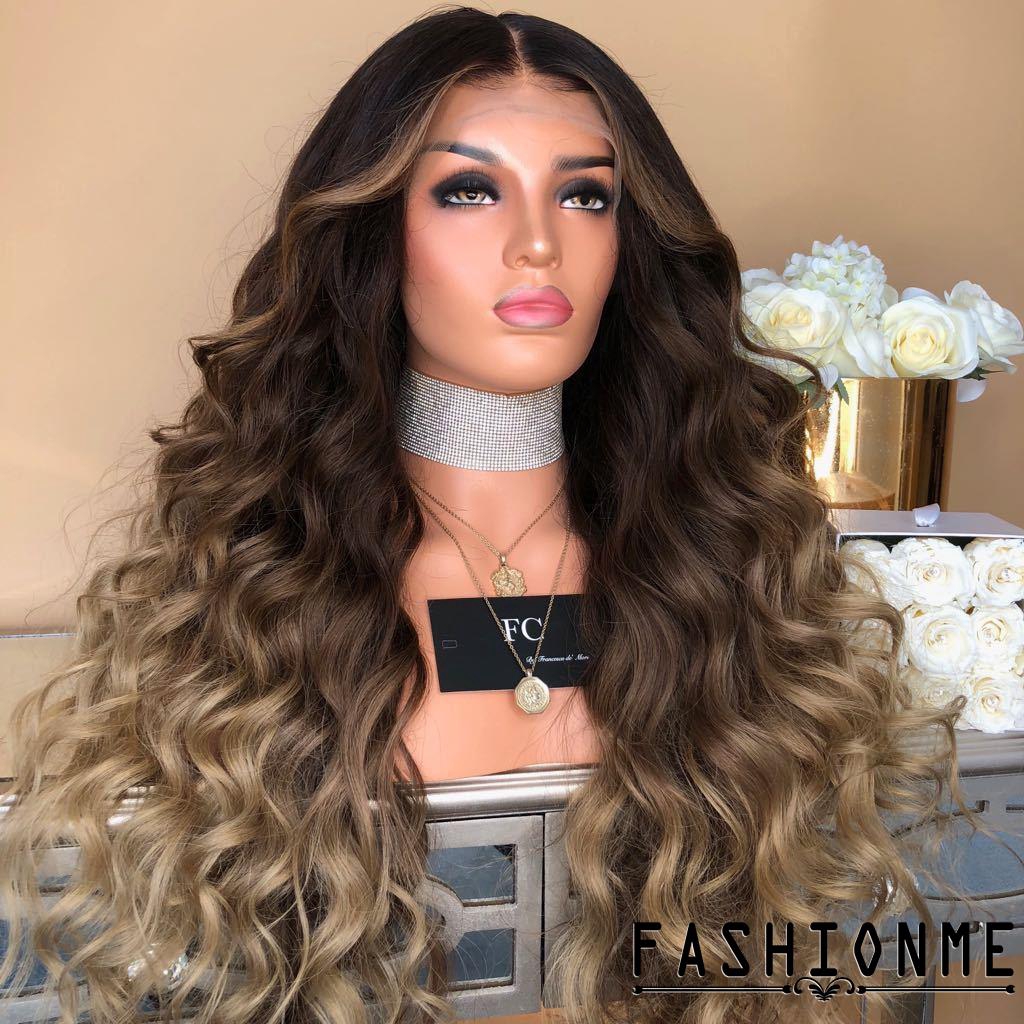 ღ𝓂ℰfashion Womens Lace Front Wig Blonde Long Wavy Party Shopee